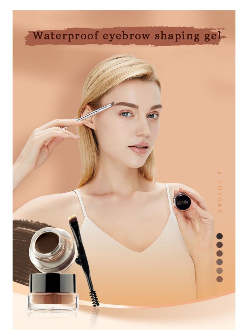 Eyebrows Gel Brow Pomade Set Waterproof, Tinted Brow Gel Cream with Brush, High-pigmented 24 Hour Long lasting, Smudge Proof &Sweat-proof, Eyebrow Pomade Filling & Shaping Brows for Women- Soft Auburn