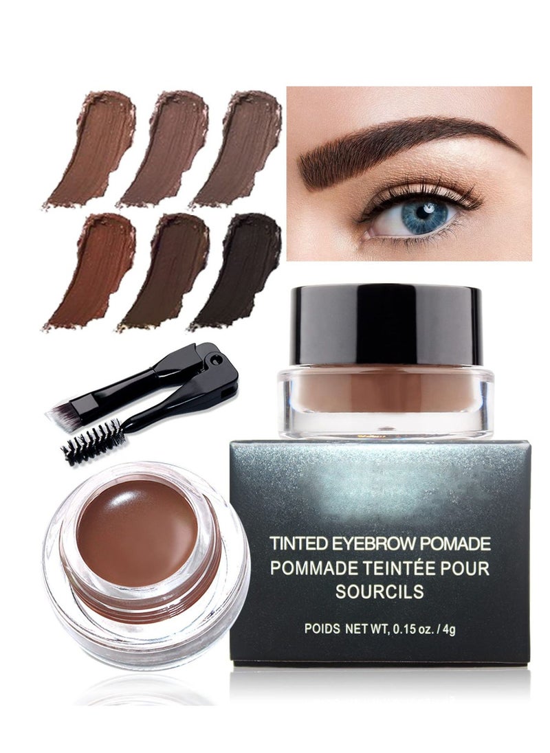 Eyebrows Gel Brow Pomade Set Waterproof, Tinted Brow Gel Cream with Brush, High-pigmented 24 Hour Long lasting, Smudge Proof &Sweat-proof, Eyebrow Pomade Filling & Shaping Brows for Women- Soft Auburn