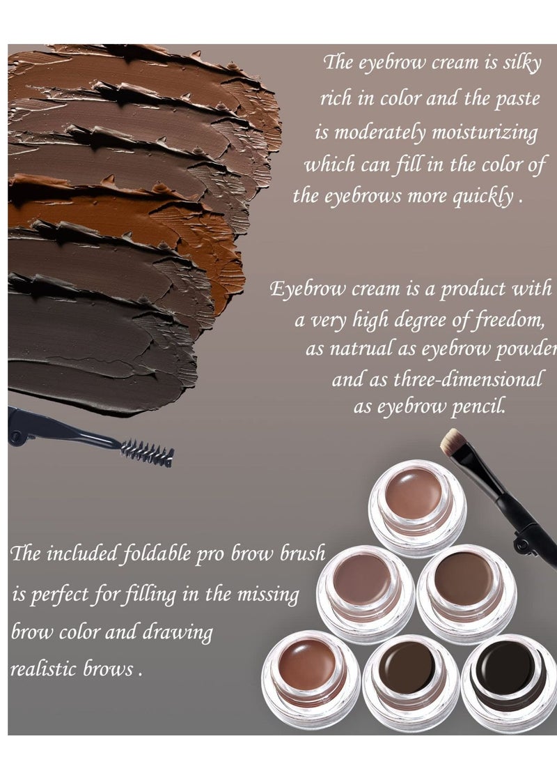 Eyebrows Gel Brow Pomade Set Waterproof, Tinted Brow Gel Cream with Brush, High-pigmented 24 Hour Long lasting, Smudge Proof &Sweat-proof, Eyebrow Pomade Filling & Shaping Brows for Women- Soft Auburn