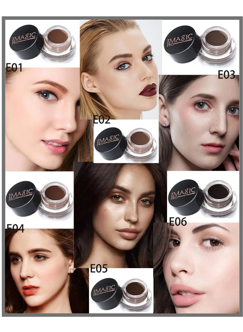 Eyebrows Gel Brow Pomade Set Waterproof, Tinted Brow Gel Cream with Brush, High-pigmented 24 Hour Long lasting, Smudge Proof &Sweat-proof, Eyebrow Pomade Filling & Shaping Brows for Women- Soft Auburn