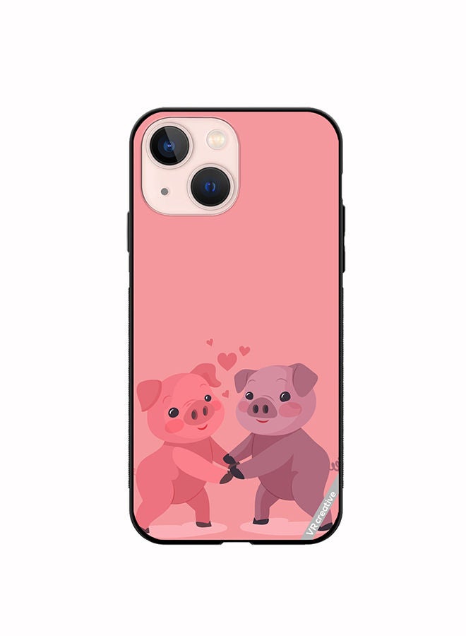 VR CREATIVE Protective Case Cover For Apple iPhone 13 mini Love Pig Design Multicolour - Image 1