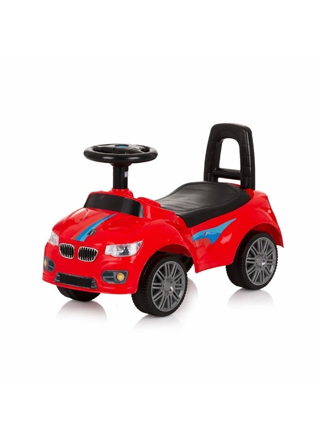 STORE 7 Ride-on and push car toy for children – steering wheel with horn and music – comfortable backrest, storage under the seat, fixed wheels for indoor and outdoor use – develops motor skills in children aged 2 years and above. 56 x 27 x 35 cm - Image 2