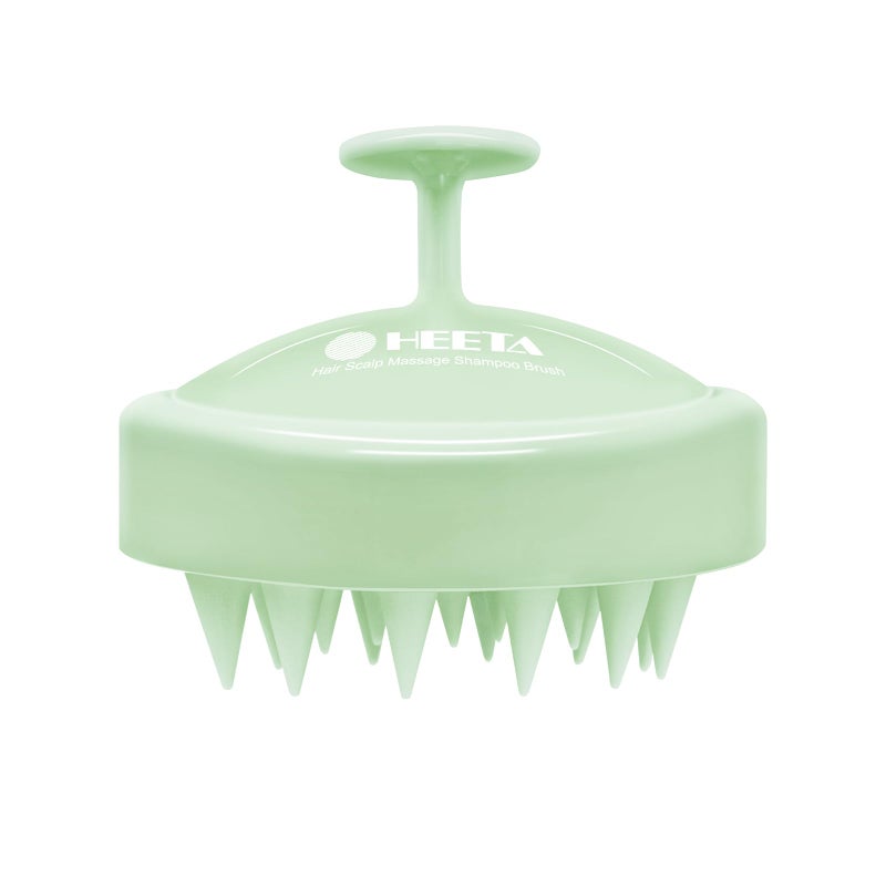 HEETA Scalp Massager Hair Growth, Soft Silicone Scalp Scrubber Shampoo Brush for Exfoliation, Dandruff Removal Head Massage Stress Relax, Wet & Dry Use for Thick Thin Curly Hair Care, Lime Green - Image 1