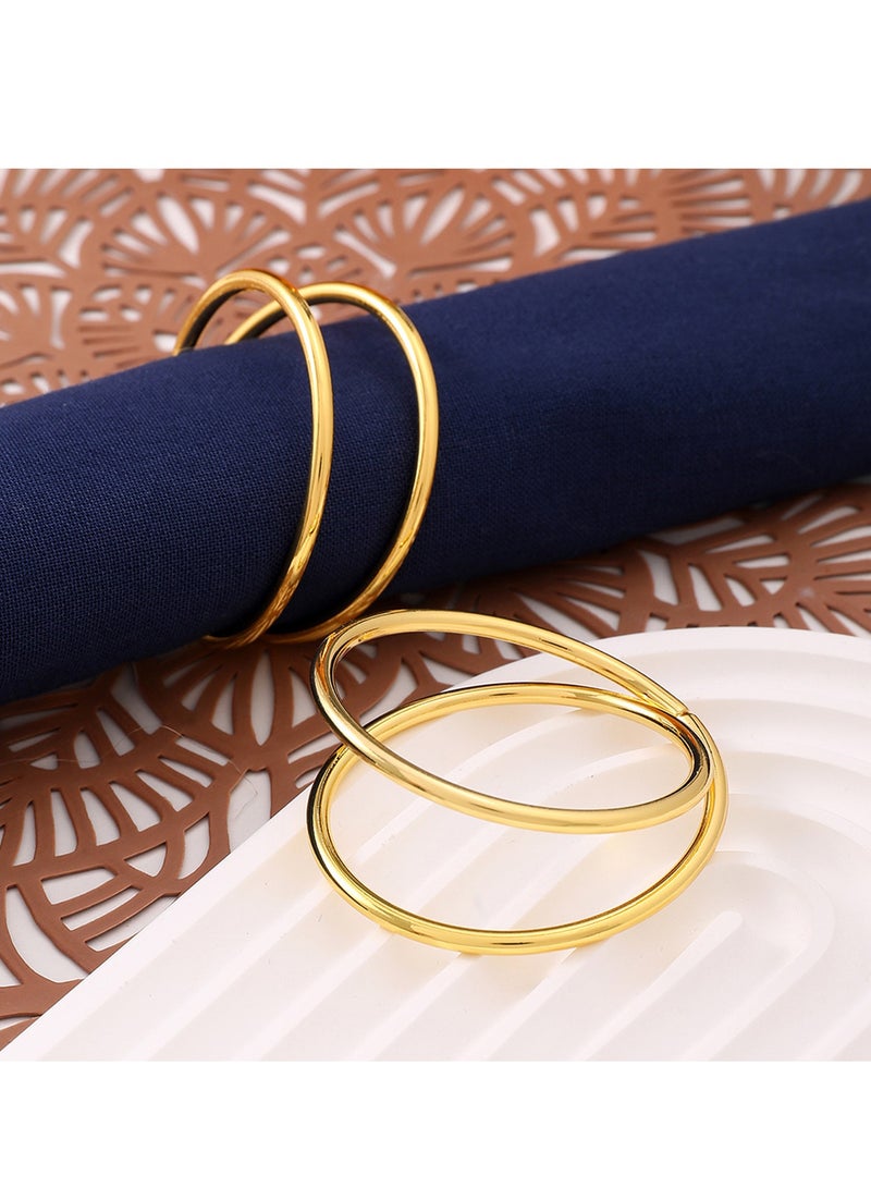 12PCS Napkin Ring Gold Simple Design Metal Napkin Buckle Holder for Wedding Party Family Gathering Dinner Table  - Image 3