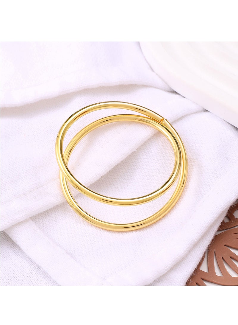 12PCS Napkin Ring Gold Simple Design Metal Napkin Buckle Holder for Wedding Party Family Gathering Dinner Table  - Image 4
