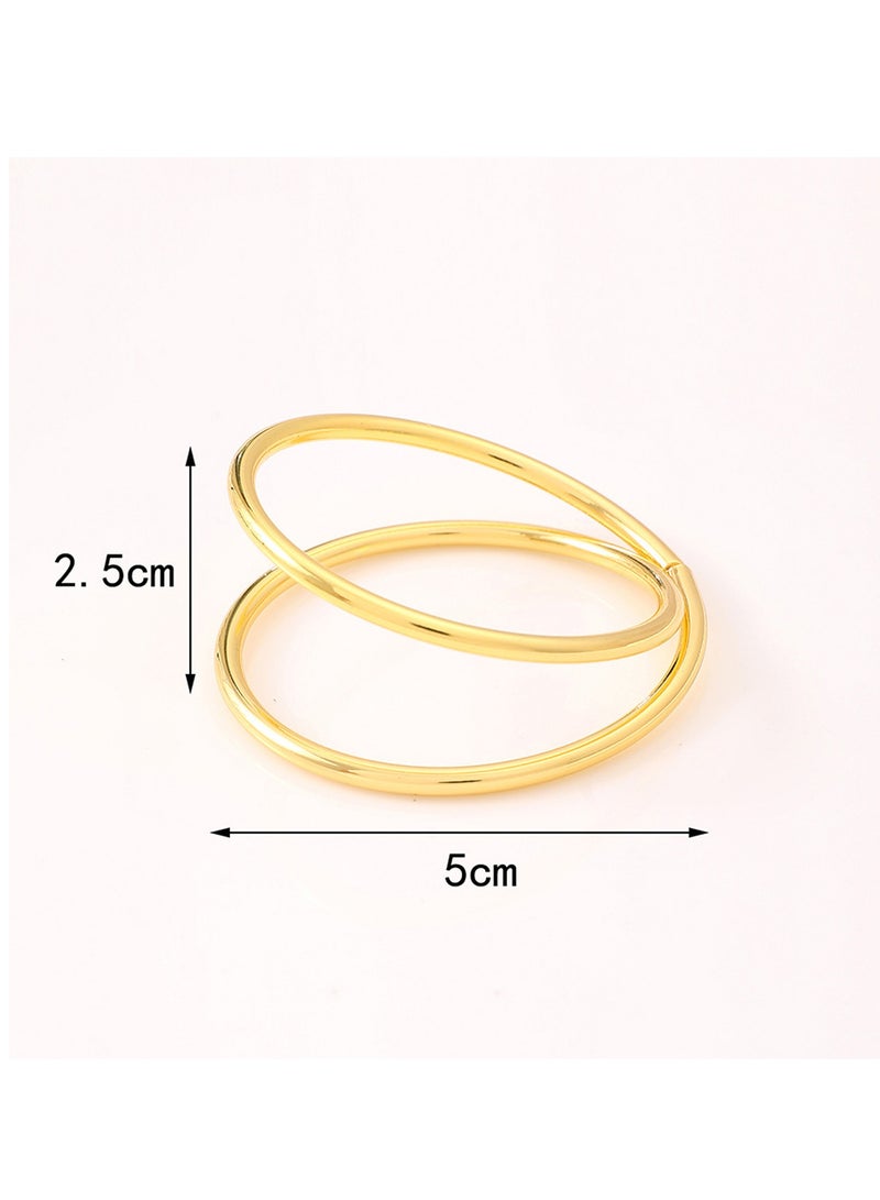 12PCS Napkin Ring Gold Simple Design Metal Napkin Buckle Holder for Wedding Party Family Gathering Dinner Table  - Image 5