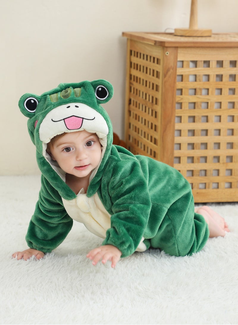 NIBEMINENT Flannel Children's Climbing Clothes Baby Autumn Winter Long Sleeved Clothes Jumpsuit Newborn Cartoon Jumpsuit - Image 4