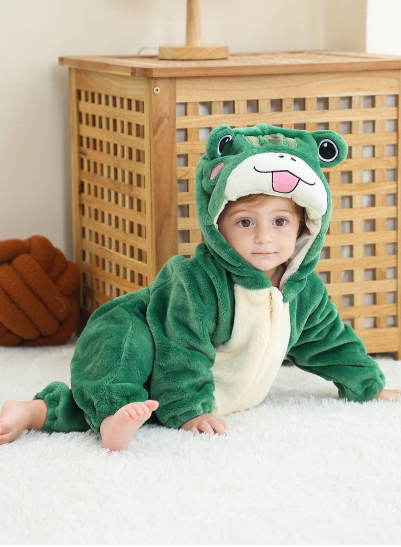 NIBEMINENT Flannel Children's Climbing Clothes Baby Autumn Winter Long Sleeved Clothes Jumpsuit Newborn Cartoon Jumpsuit - Image 3