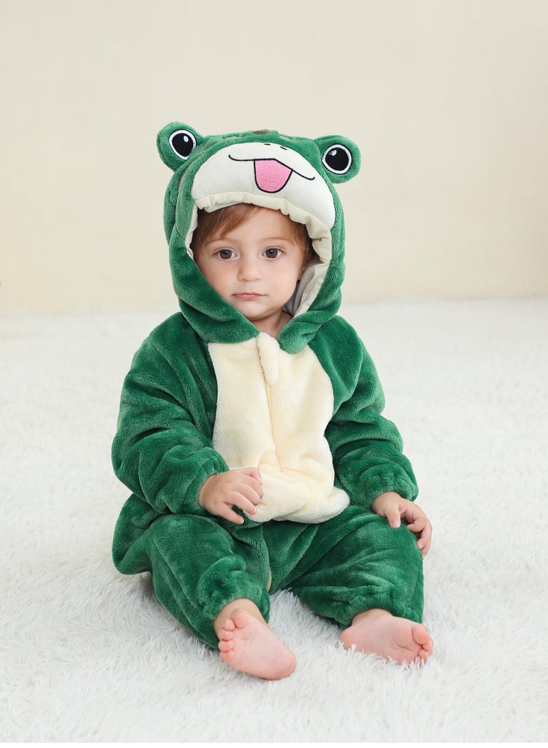 NIBEMINENT Flannel Children's Climbing Clothes Baby Autumn Winter Long Sleeved Clothes Jumpsuit Newborn Cartoon Jumpsuit - Image 1