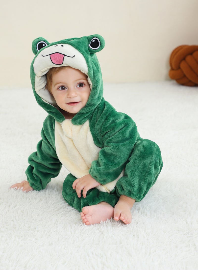 NIBEMINENT Flannel Children's Climbing Clothes Baby Autumn Winter Long Sleeved Clothes Jumpsuit Newborn Cartoon Jumpsuit - Image 2