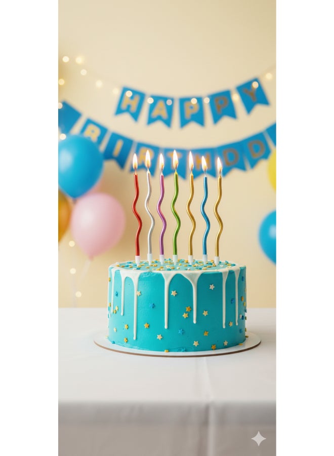 Toyland 6 قطع شموع عيد ميلاد معدنية ملتوية مزخرفة - ألوان متنوعة - Image 2