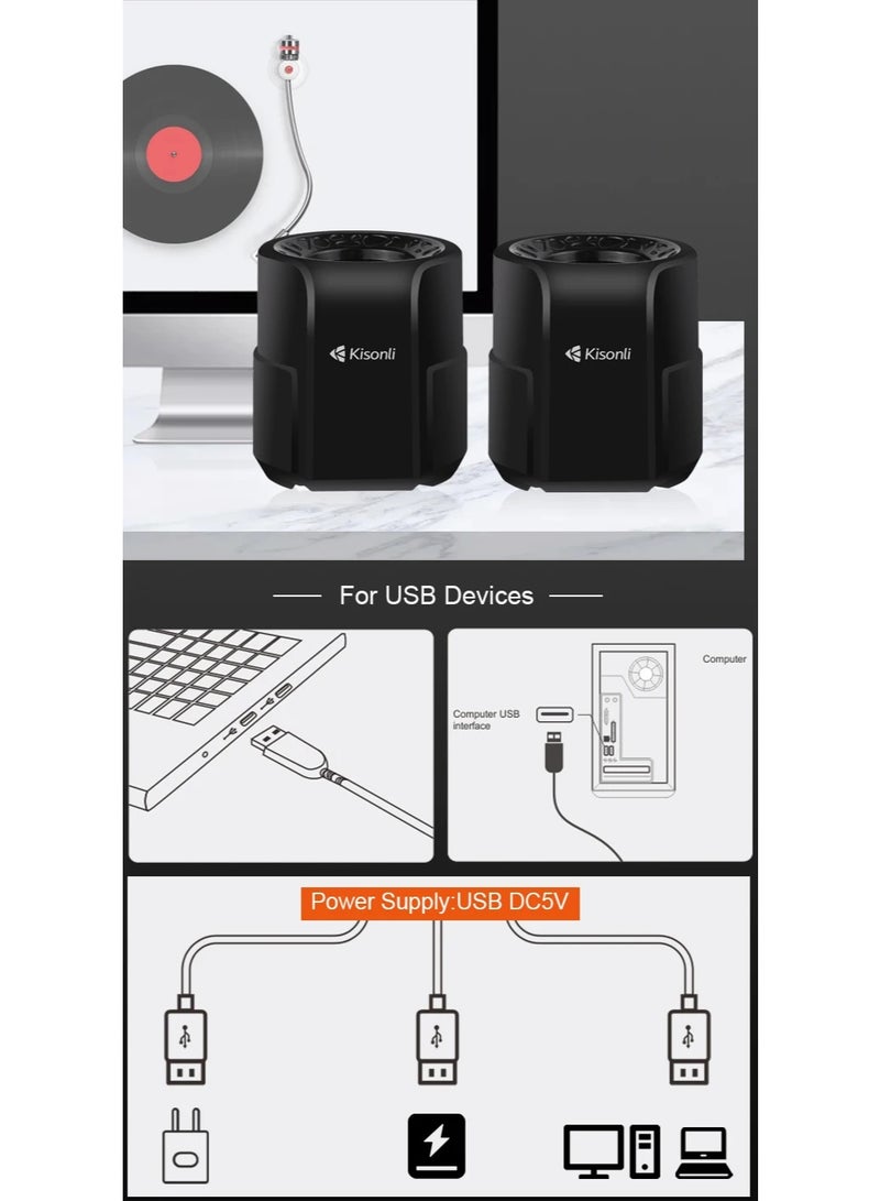 كيسونلي مكبر صوت Kisonli A-909 USB ستيريو – أداء صوتي واضح بتصميم مدمج - Image 4