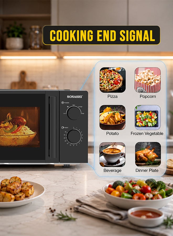 سوناشي فرن ميكروويف بوحدة تحكم يدوية 20 L 700 W SMO-920 أسود - Image 5