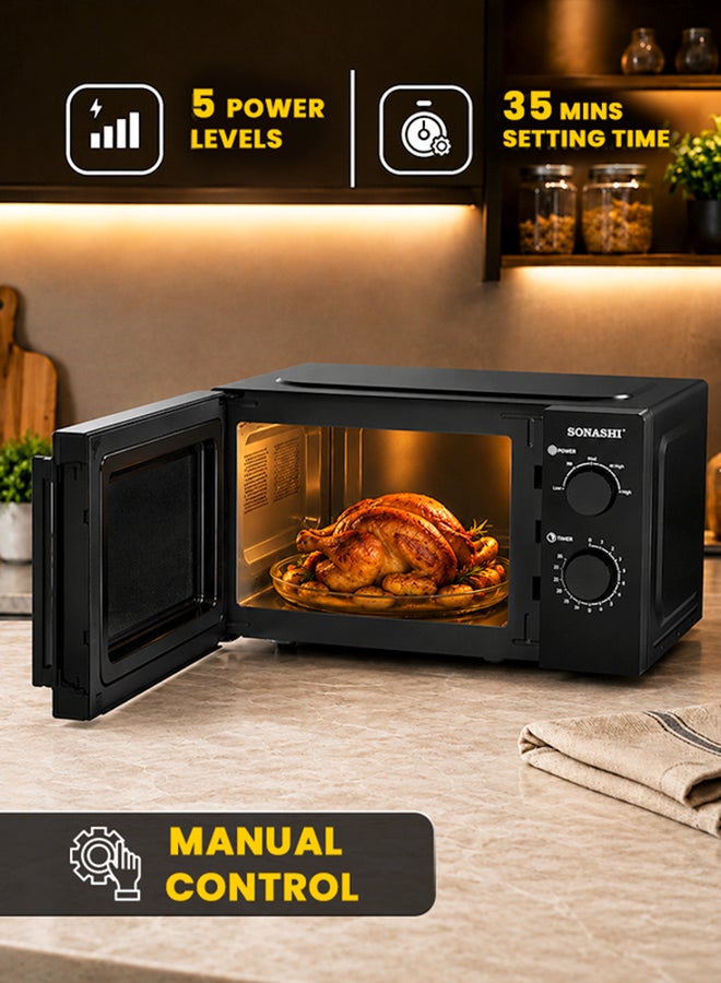 سوناشي فرن ميكروويف بوحدة تحكم يدوية 20 L 700 W SMO-920 أسود - Image 4