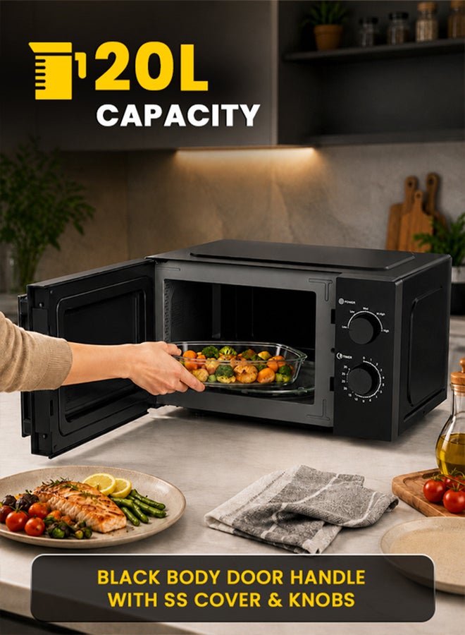 سوناشي فرن ميكروويف بوحدة تحكم يدوية 20 L 700 W SMO-920 أسود - Image 3