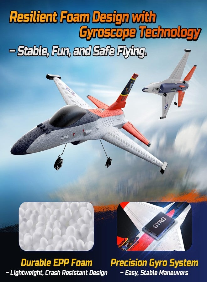 DEERC F-16 Style RC Airplane (X-62A Vista), 4-Channel Remote Control Jet with 6-axis Gyro Stabilizer EPP RTF Hobby Glider Aircraft Plane Easy to Fly for Adults Boys - Image 5
