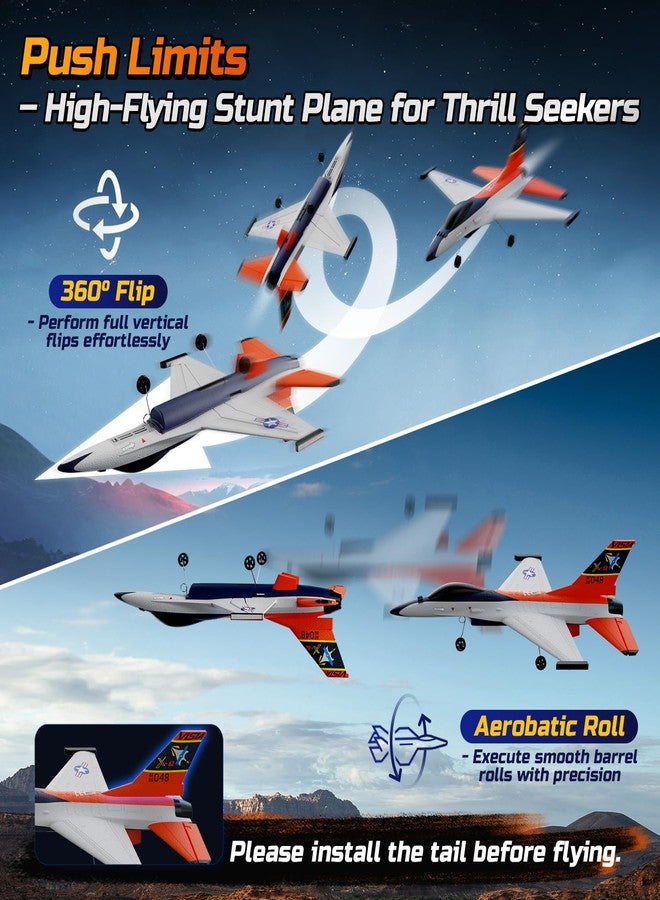 DEERC F-16 Style RC Airplane (X-62A Vista), 4-Channel Remote Control Jet with 6-axis Gyro Stabilizer EPP RTF Hobby Glider Aircraft Plane Easy to Fly for Adults Boys - Image 3