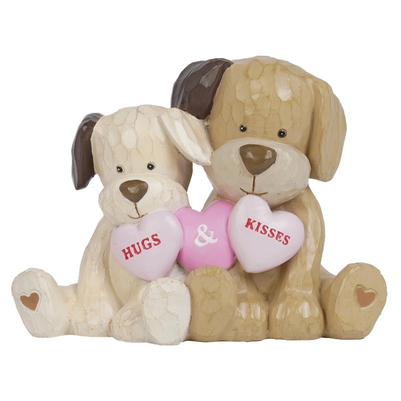 Braxio Valentines Day Decor Table Decor - Resin Dog Statues Couple Gift Anniversary Wedding Gifts Valentine's Day Romantic Heart Gifts for Her Hugs Figurines Decor Sweet Home Table - Image 1