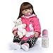 iCradle 24 inch Realistic Reborn Baby Doll Girl Long Hair Soft Body Baby Doll Silicone Vinyl Bebe Doll Lifelike Newborn Baby Doll Toy for Ages 3 - Image 4