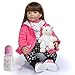 iCradle 24 inch Realistic Reborn Baby Doll Girl Long Hair Soft Body Baby Doll Silicone Vinyl Bebe Doll Lifelike Newborn Baby Doll Toy for Ages 3 - Image 2