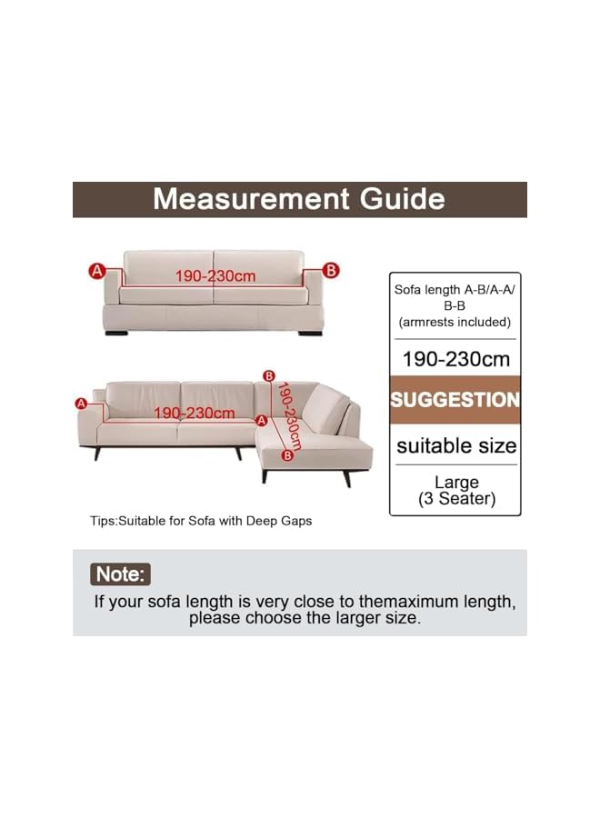 The Bros Printed Sofa Cover, 190-230cm, Grey Geometry Sofa Slipcovers Stretch Couch Covers for Seater Cushion Couch, Elastic Universal Furniture Protector with 1 Pillowcase - Image 5