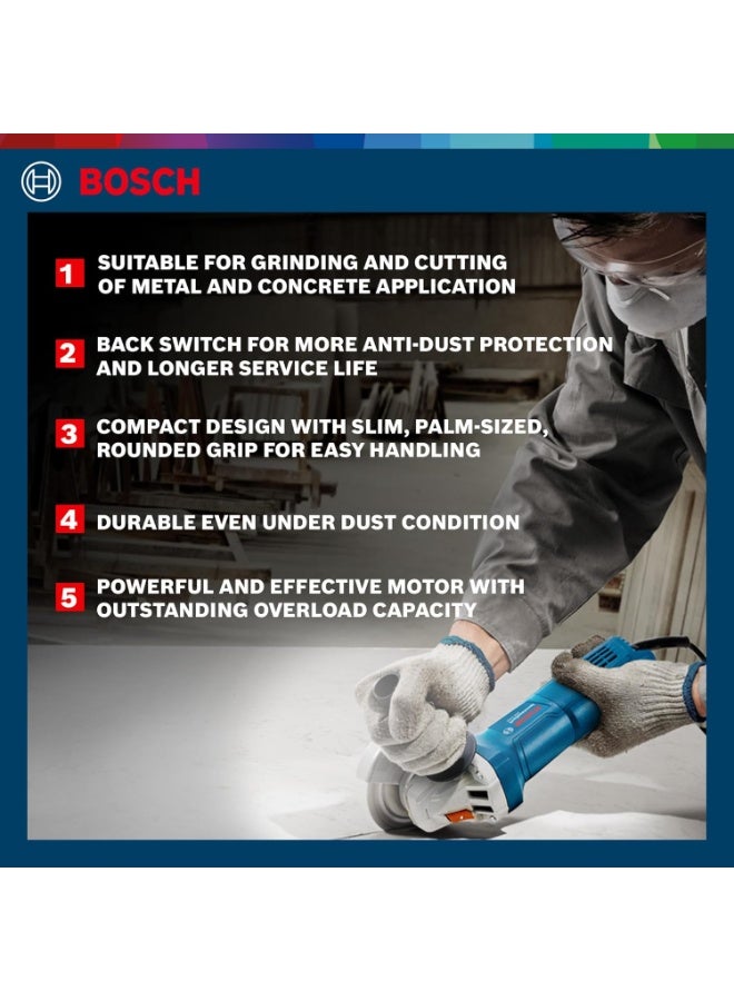 بوش BOSCH Professional GWS 600 Angle Grinder | 670W Power | No-load Speed of 11000 RPM | Versatile Cutting and Grinding Tool | M10 Grinding Spindle Thread | 100 mm Disc | 1 Year Warranty - Image 4