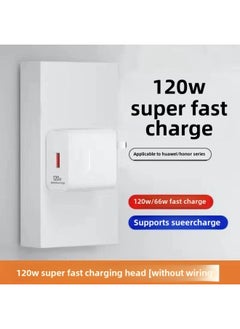 Super Fast Charging 120W Head Is Suitable For Huawei Mobile Phone Charger Mate60/P50/P40 Flash Charging Data Line Nova-Color:120w Super Flash Charging Non-iron_fast Charging Head + 1.5m Data Cable Set