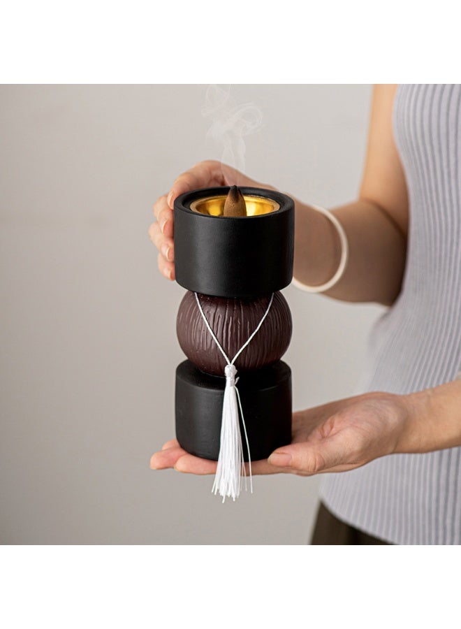 Simple and modern resin fringed dumbbell scented burner for indoor and living room table decoration and display piece