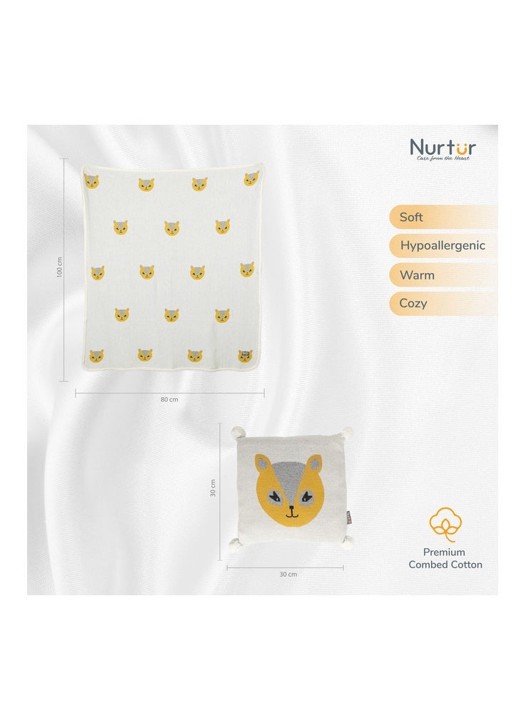 Nurtur Nurtur Soft Bear Baby Blankets with Cushion for Boys & Girls  Blankets Unisex for Baby 100% Combed Cotton  Soft Lightweight Fleece for Bed Crib Stroller & Car Seat Official Nurtur Product  - Image 1