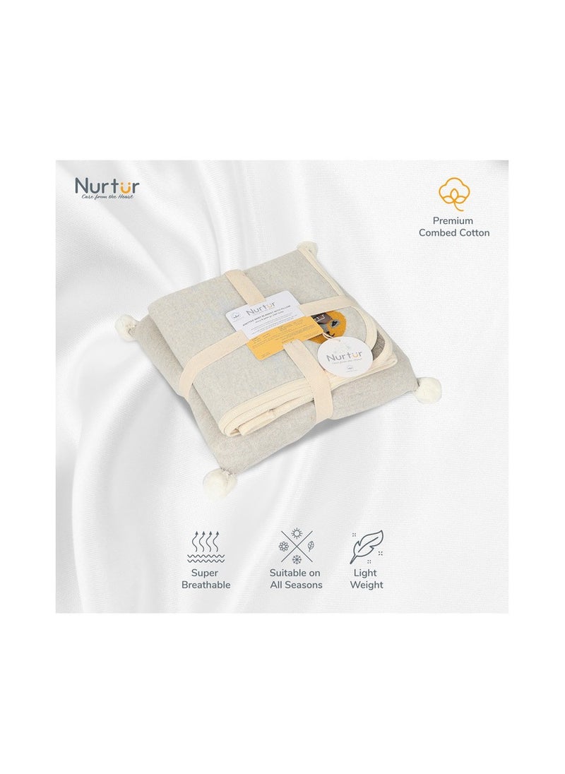 Nurtur Nurtur Soft Bear Baby Blankets with Cushion for Boys & Girls  Blankets Unisex for Baby 100% Combed Cotton  Soft Lightweight Fleece for Bed Crib Stroller & Car Seat Official Nurtur Product  - Image 4