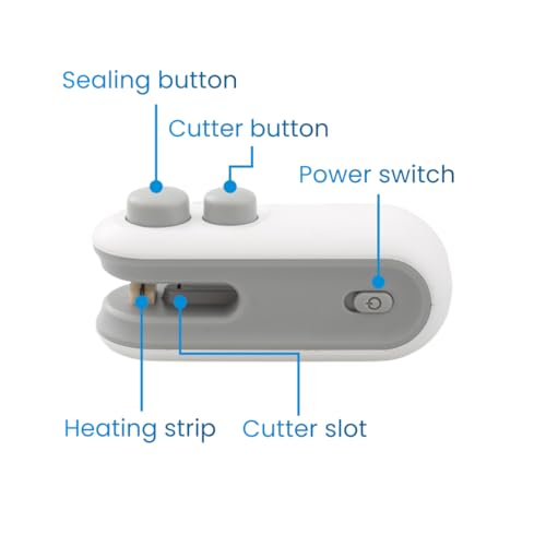 LX IntMfr. Mini Bag Sealer, USB-C rechargeable, 2 in 1 Heat Sealer with Cutter and Magnet, Mini Resealer Machine for Plastic Bags Snack Bags. Authorized Seller: Luke X - Image 3