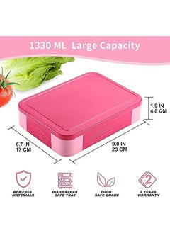 hibobi Children's Lunch Box with Compartments - Pink  - Image 4