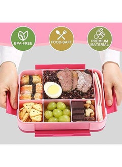 hibobi Children's Lunch Box with Compartments - Pink  - Image 2