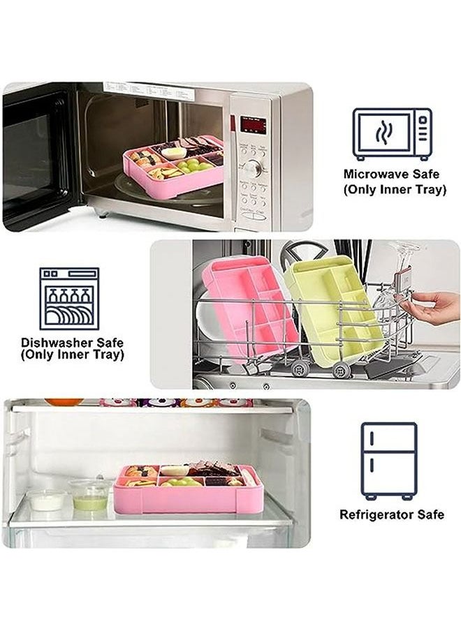 hibobi - Children's Lunch Box with Compartments - Pink - Image 1