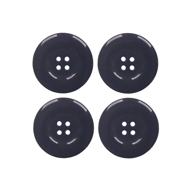 YAKA 50pcs 4 Holes Round Sewing Resin Buttons15inch38mm in Bulk for Environmental Sewing Fasteners Scrapbooking DIY Sewing Tailor Crafts Coats Clothe Black