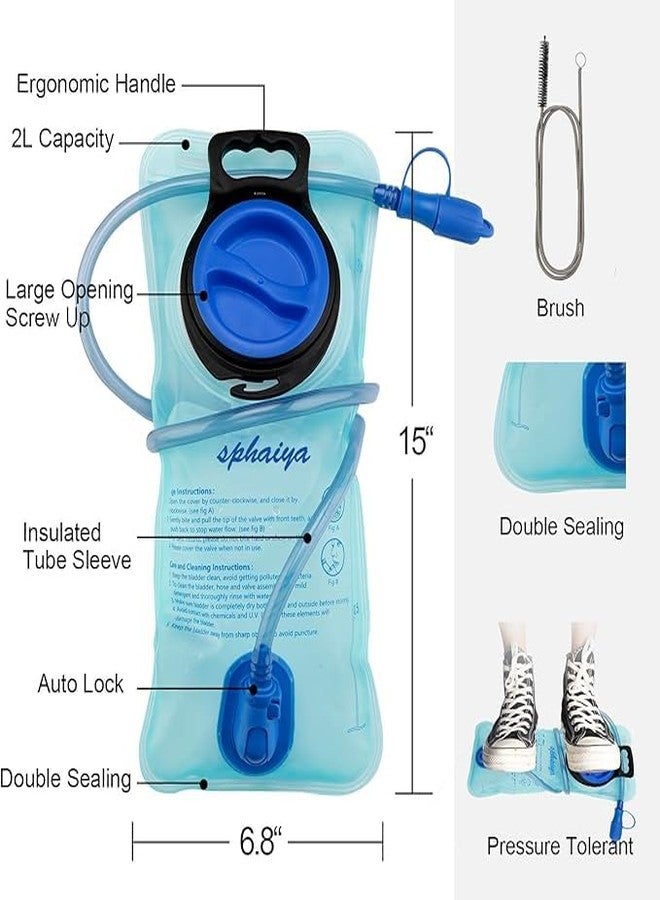 sphaiya Hydration Bladder 2L-3L Water Storage Bag Reservoir,Military Hydration Pack Replacement for Hiking Biking Climbing Cycling Running Camping Backpack 1Pack (2L-Blue) - Image 2