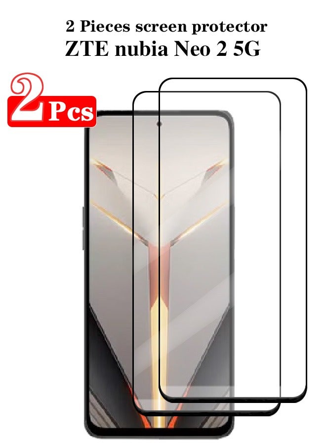 2 Pieces Full Cover Glass Screen Protector For ZTE nubia Neo 2 5G Black/Clear and Screen Protector Accessories - Image 3