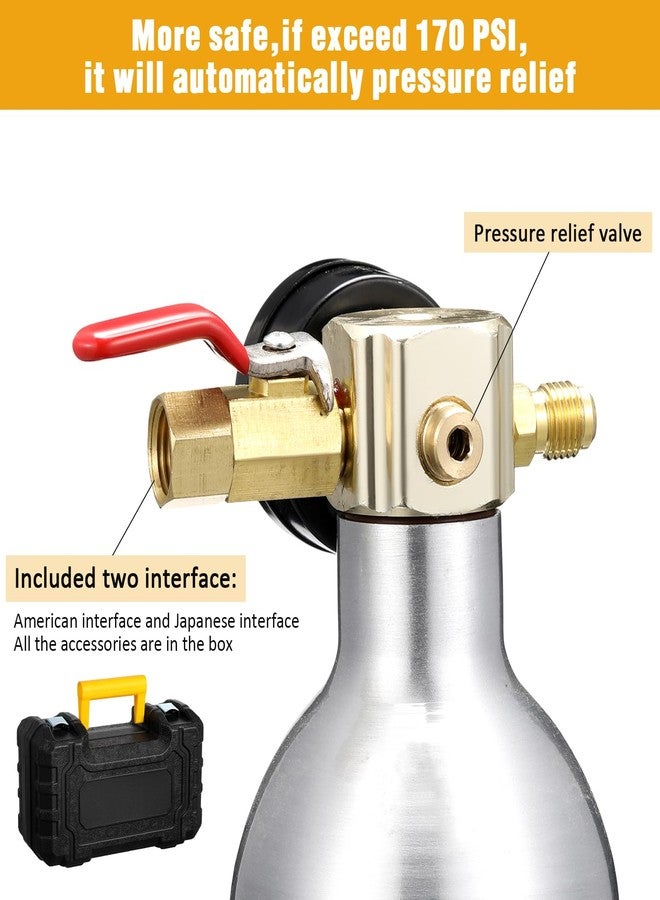 Rossesay AC Flush Kit Air Conditioner System Flush Canister Kit AC Drain Line Cleaner Tool Air Conditioning Pipeline Cleaning Tool Set with Gauge, Air Fittings and Hose for Car Air Conditioner Pipe - Image 4