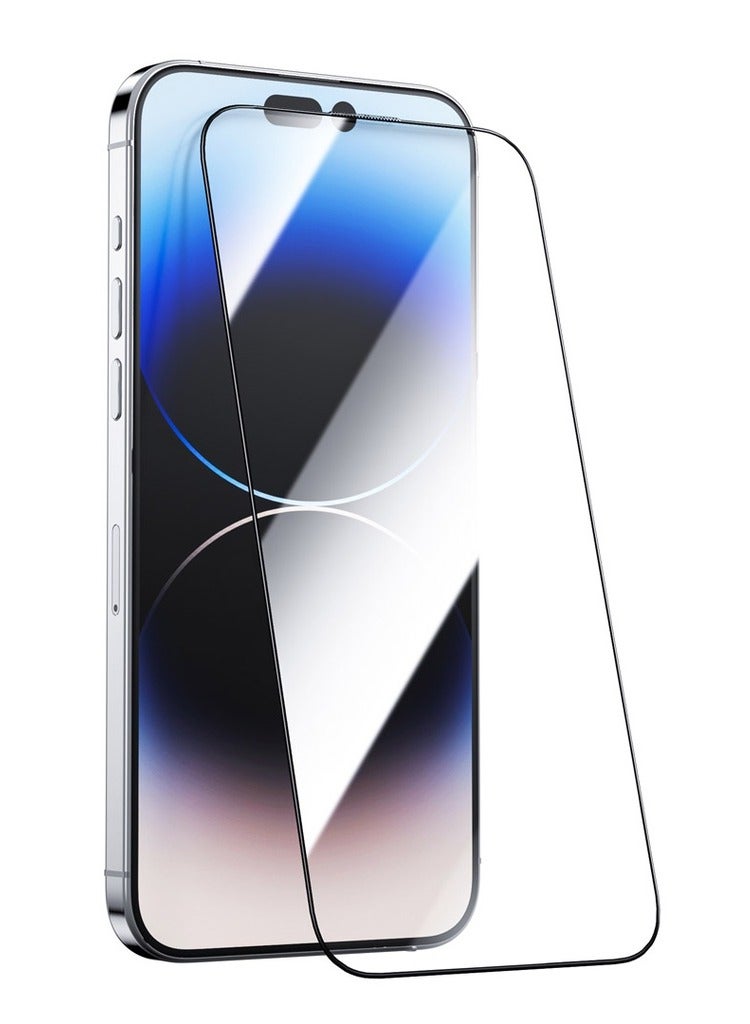 Green Lion 9H Steve HD Glass Protector for iPhone 15 - Black Edge/Clear - Image 1