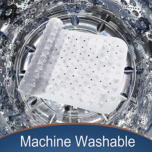 TAGPR PVC Door Bathroom Mat Anti Skid Slip Blue Long Bathroom mat (Clear 100x40) - Image 3