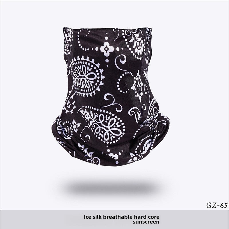 Generic Ice Silk Cycling Neck Gaiter Breathable Sunshade GZ-65 black cashew nuts