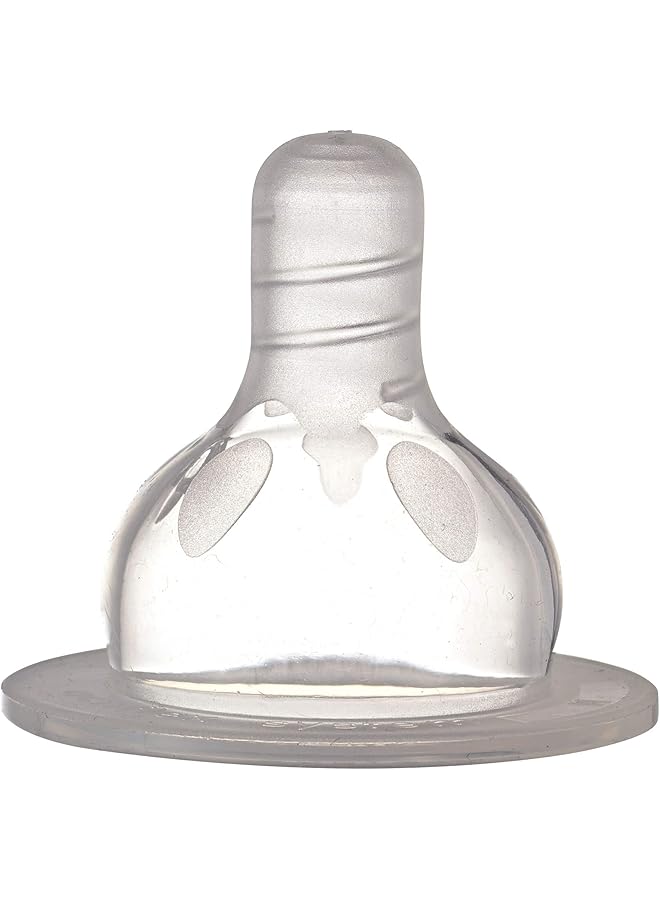 nip Wide Neck Round Teat Medium Flow 0M Plus Transparent