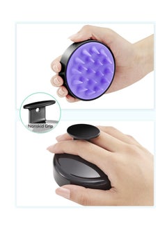 Heeta HEETA Scalp Massager Hair Growth, Scalp Scrubber with Soft Silicone Bristles for Hair Growth & Dandruff Removal, Hair Shampoo Brush for Scalp Exfoliator, Black  - Image 2