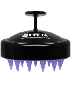 Heeta HEETA Scalp Massager Hair Growth, Scalp Scrubber with Soft Silicone Bristles for Hair Growth & Dandruff Removal, Hair Shampoo Brush for Scalp Exfoliator, Black  - Image 1