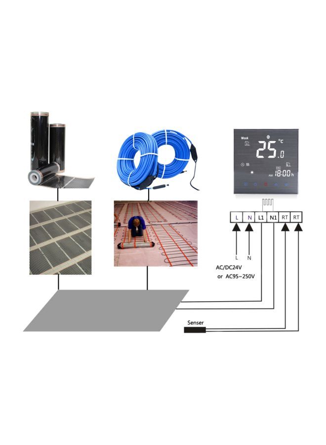 NIBEMINENT LCD Smart Thermostat Digital Temperature Controller Black 11x9x6.1millimeter - Image 5