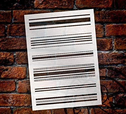 ivana's Ivana's Flour Sack Tea Towel Stripes Stencil | Reusable Mylar Template | Use to Paint Wood Signs - Pallets - Flour Sack - Towels - DIY Country Decor - Size (6" x 8") - Image 2