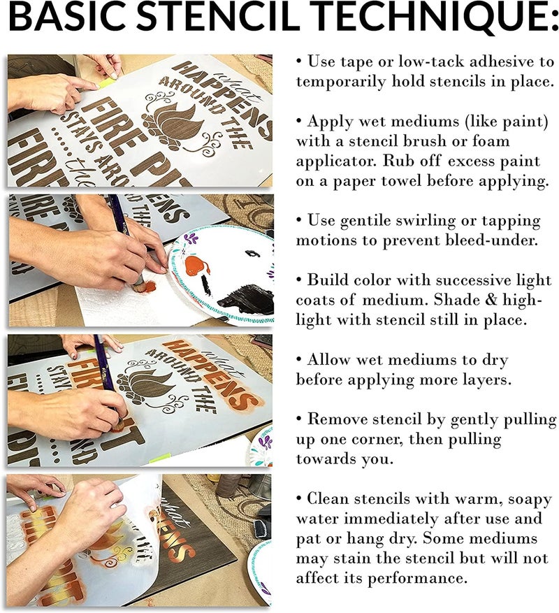ivana's Ivana's Flour Sack Tea Towel Stripes Stencil | Reusable Mylar Template | Use to Paint Wood Signs - Pallets - Flour Sack - Towels - DIY Country Decor - Size (6" x 8") - Image 5