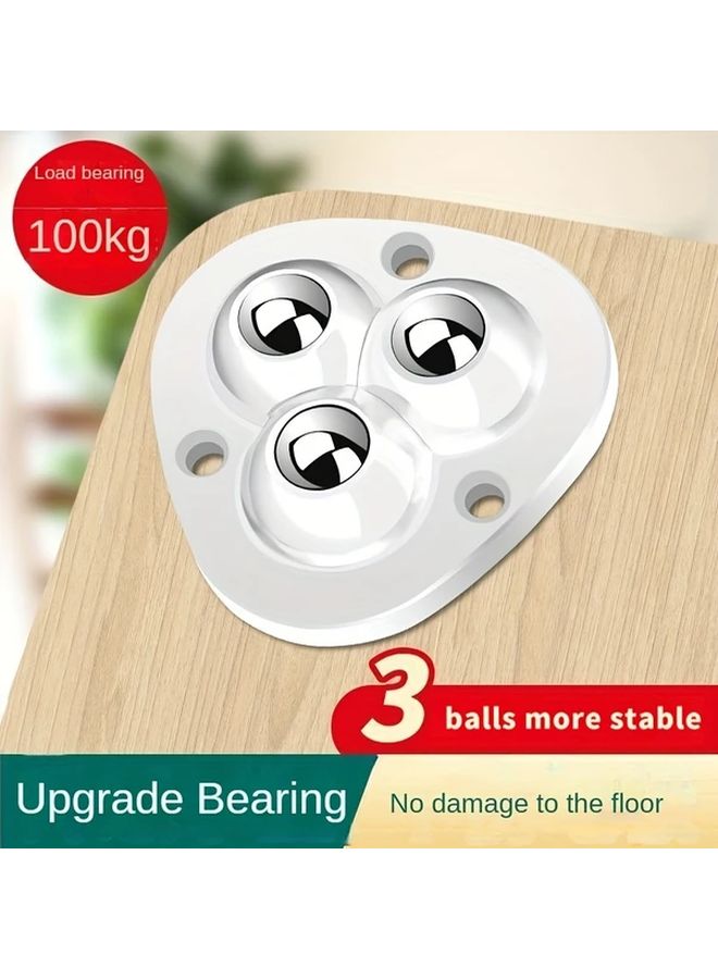 8 Pack Heavy Duty Swivel Casters 360 Rotating Base No Drill Installation Stainless Steel Three Bead Model - Image 5