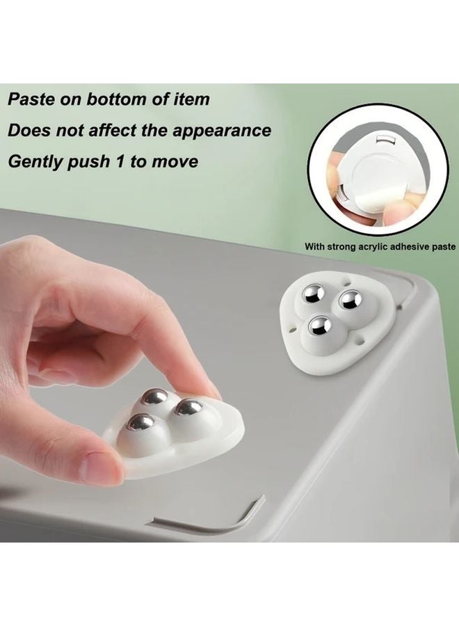 8 Pack Heavy Duty Swivel Casters 360 Rotating Base No Drill Installation Stainless Steel Three Bead Model - Image 2