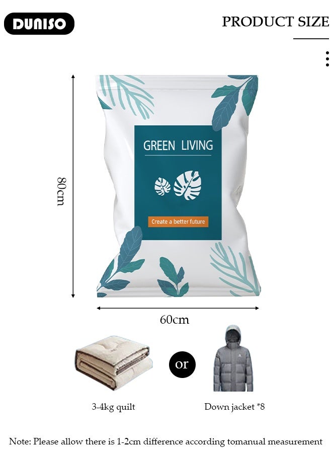 DUNISO 80*60 cm Vacuum Storage Bags-5 Compression Bags Pump Needed Reusable Compression Bags Space Saver Home Packing Organizers for Packing, Clothes, Comforters, Blankets - Image 2
